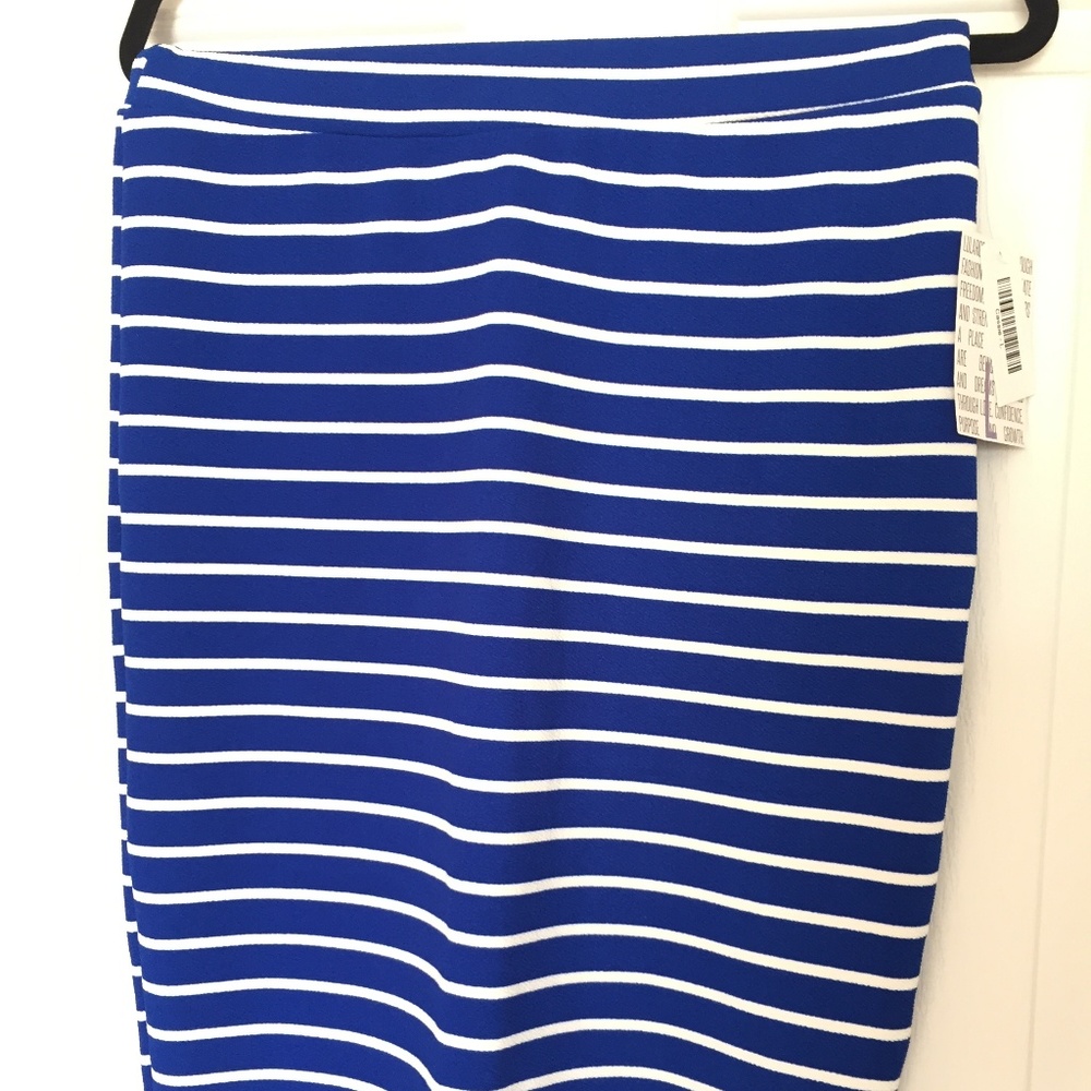Nautical Striped Pencil Skirt